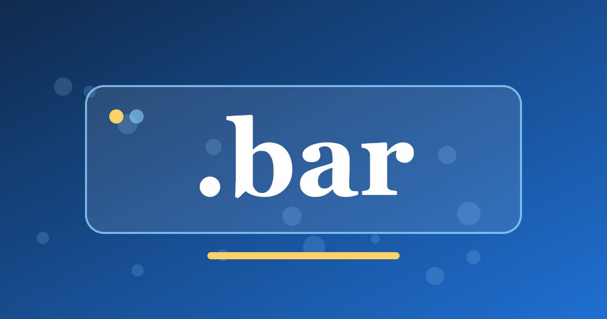.bar Domain: A Short Address for Venues, Nightlife and Drinks Projects