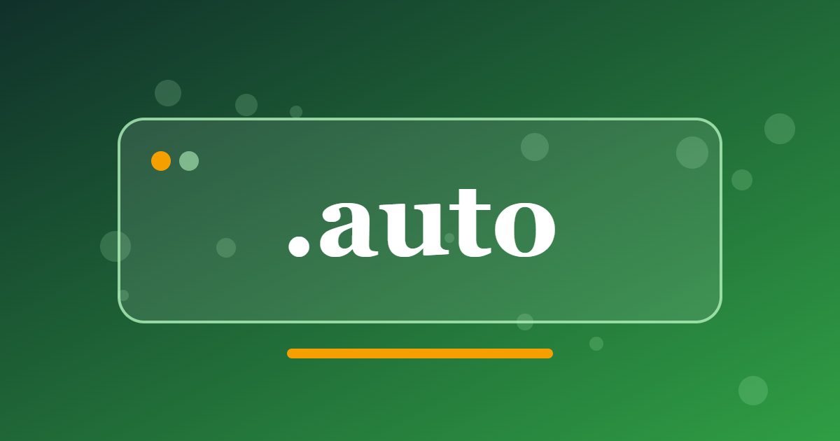 .auto Domain: A Short Generic Address for Car Dealers, Garages and Automation Projects