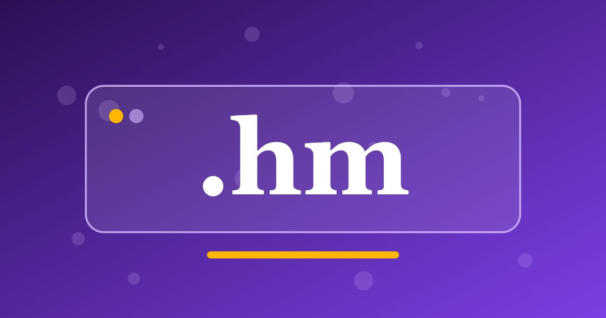 .hm Domain: A Territory Address for Science, Nature and Remote Island Projects