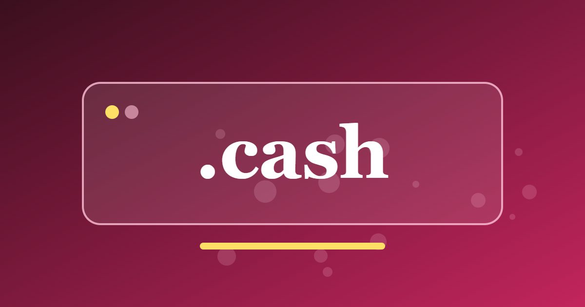 .cash Domain: A Money-Themed Address for Cash-and-Carry Wholesalers and Cash Handling Equipment