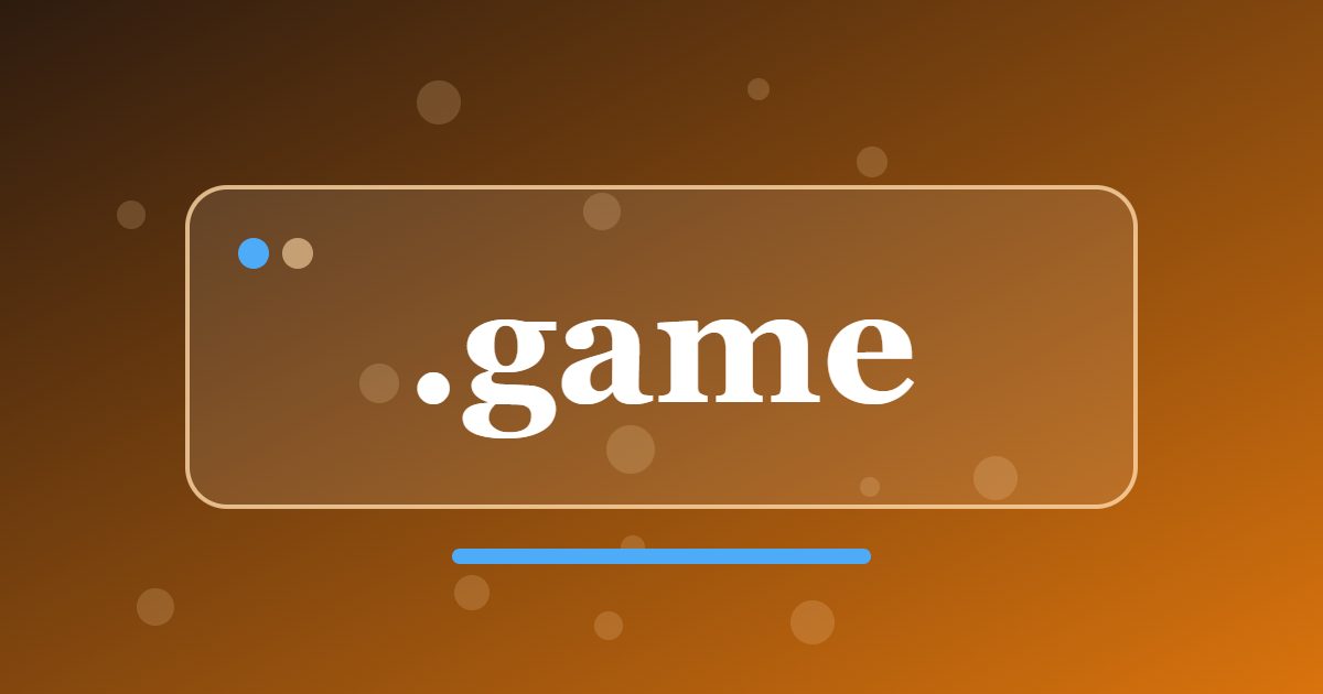 .game Domain: A Name for Video Games, Board Games, Studios and Gaming Communities