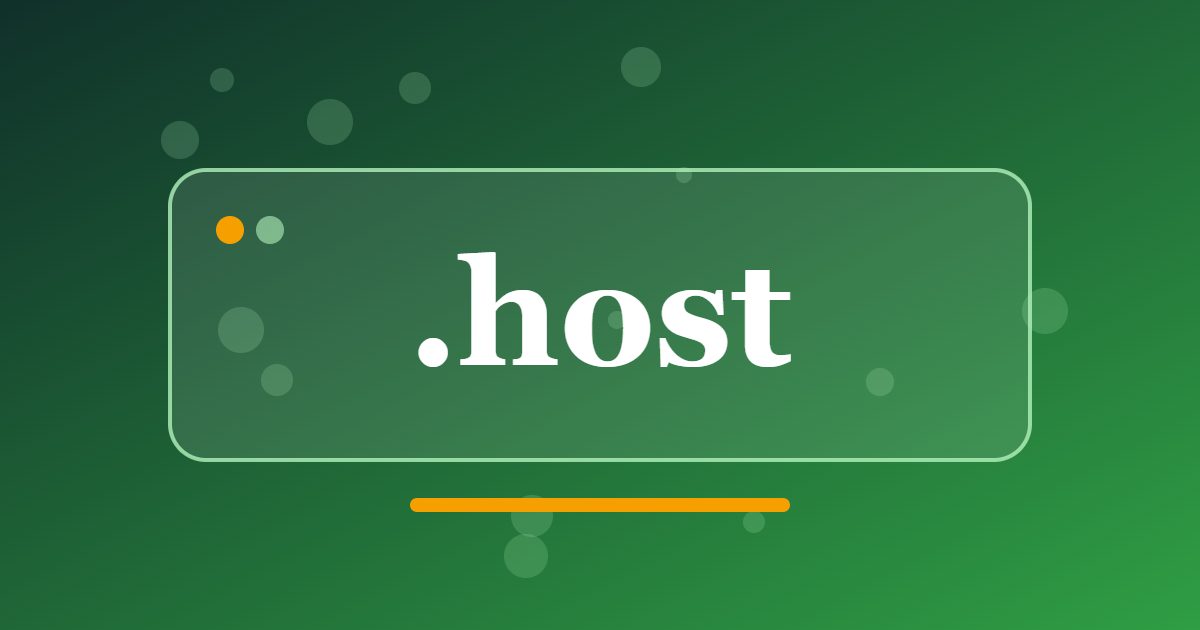 .host Domain: A Name for Hosting Services, Hosts and Event Presenters