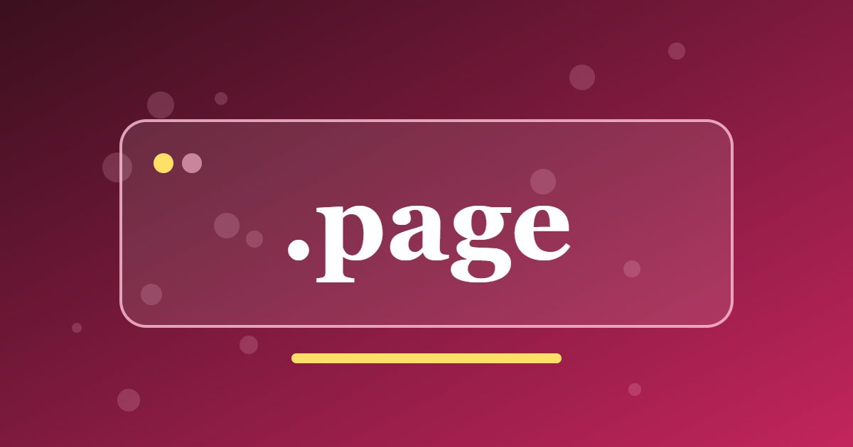 .page Domain: A Simple Generic Address for Landing Pages and Personal Sites