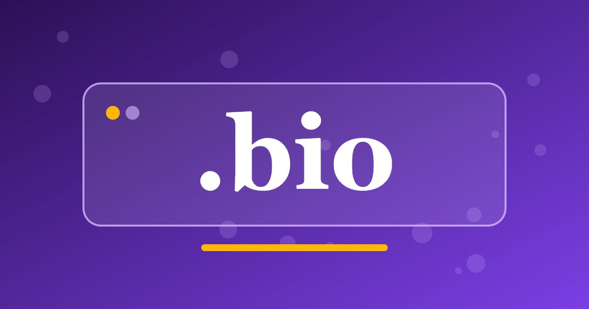 .bio Domain: A Short Address for Biography, Life Science and Organic Projects