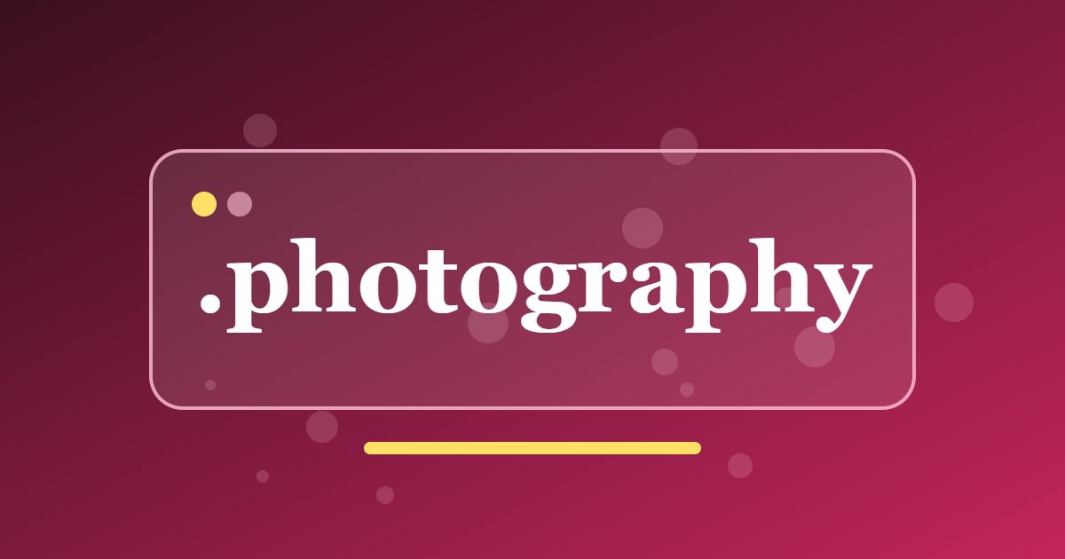 .photography Domain: A Clear Address for Photographers, Studios and Galleries