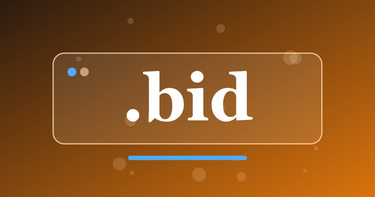 .bid Domain: A Short Address for Auction Bids, Tenders and Bidding Platforms
